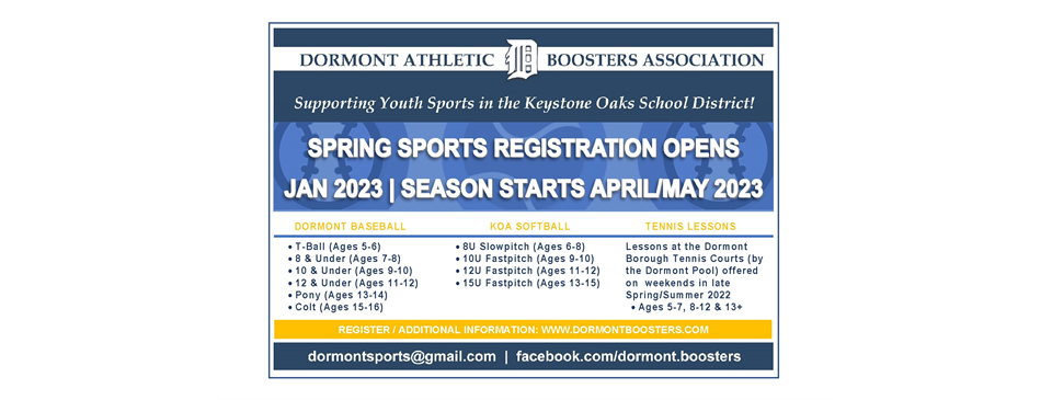 Dormont Spring Sports Registration
