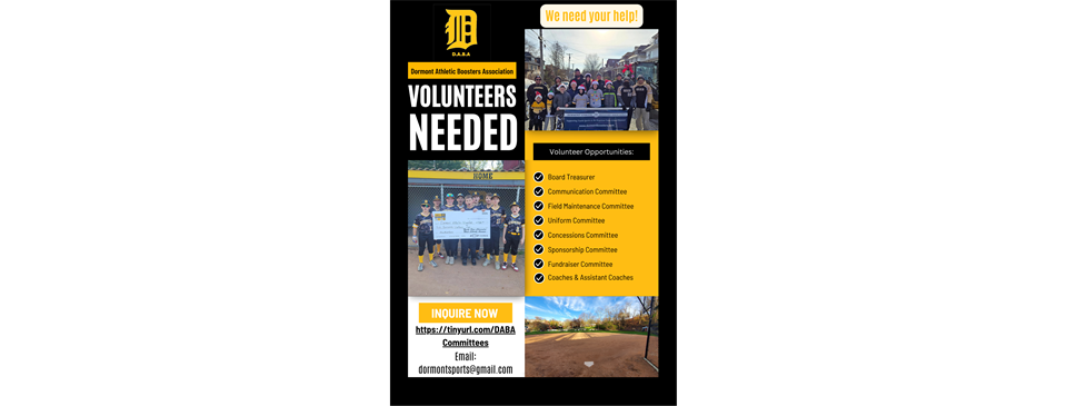 We need you! DABA Volunteers Needed for 2026